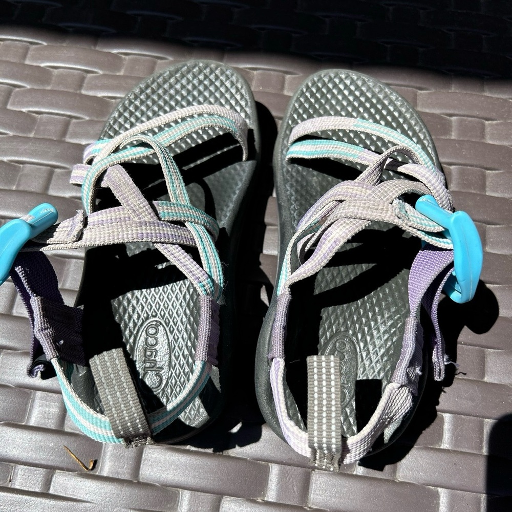 Girls Chaco Sandals size 10 with Lavender and Aqua Accents